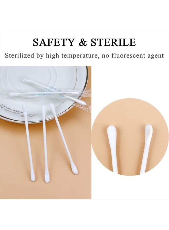 Sppry Cotton Swabs - Individually Wrapped Double Tipped Paper Sticks for Ear, Make-up, 100 Count (White, Round/Earpick End) - Image 3