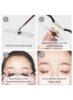 HY Eyebrow Tattoo Ruler, Professional Microblading Line Marker Ruler Eyebrow Ruler Sticker More Symmetrical, Eyebrow Tattoo Positioning Tool Horizontal Ruler, Reuseable Eyebrow Positioning Tool (Black)  - Image 4