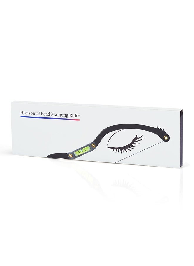 Eyebrow Tattoo Ruler, Professional Microblading Line Marker Ruler Eyebrow Ruler Sticker More Symmetrical, Eyebrow Tattoo Positioning Tool Horizontal Ruler, Reuseable Eyebrow Positioning Tool (Black)