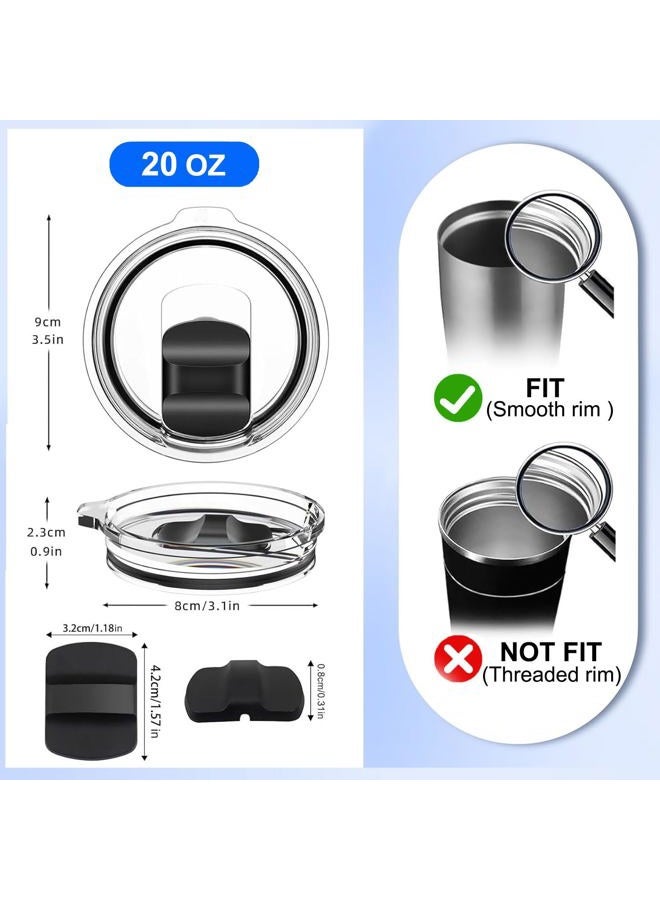 Griscen 2Pcs 20oz Yeti Tumbler Lids, Magnetic Slider Replacement Lid for 20oz Yeti Rambler/16oz Pints/10/24oz Mug/10oz Lowball, Coffee, Spill Proof Coffee Cup Cover Lids, BPA Free - Image 3