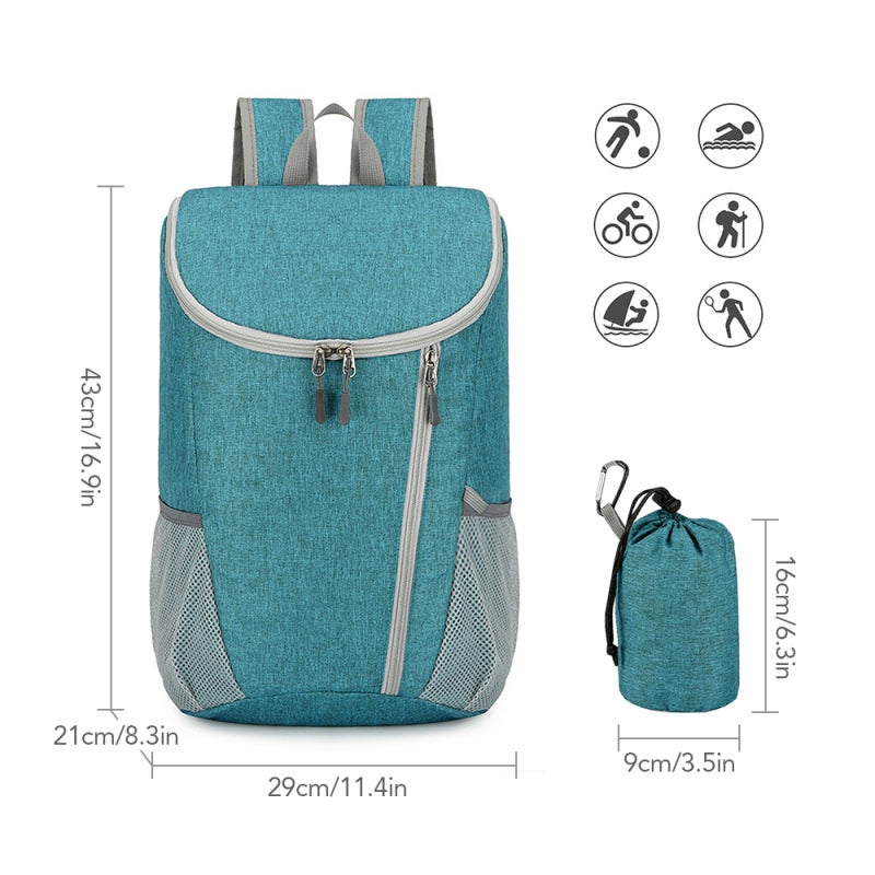 VANAHEIMR Hiking Backpack: Dark Gray, Ultra-lightweight Compact 0.17kg - Water Durable High-density Nylon, Large Capacity Multi Compartment for Outdoor Camping Cycling Travel Daily Use - Image 4