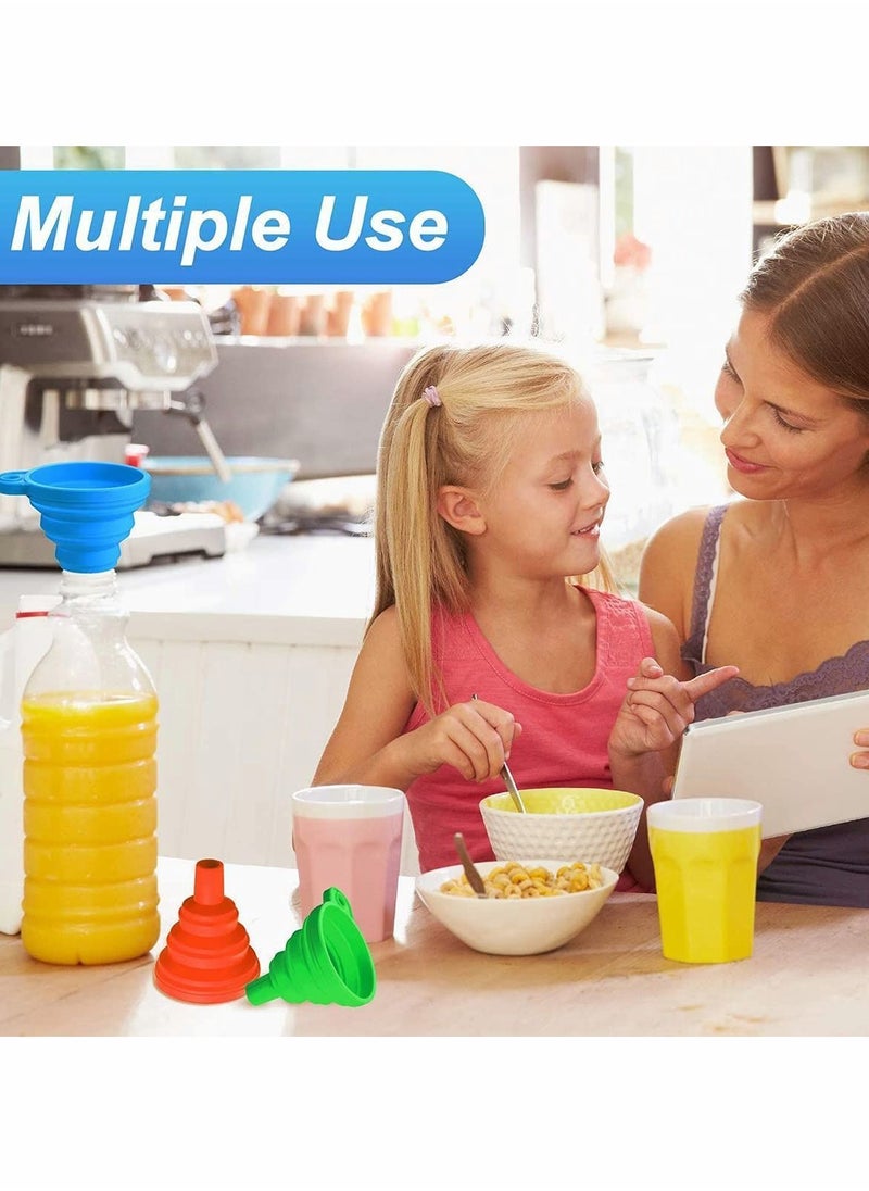 Y&D Silicone Funnel 3 Pack 3D Printer Accessories Include Collapsible Funnels and Stainless Steel Resin Filter Cups for Pouring Back into Bottle, Easy to Clean Organize  - Image 3