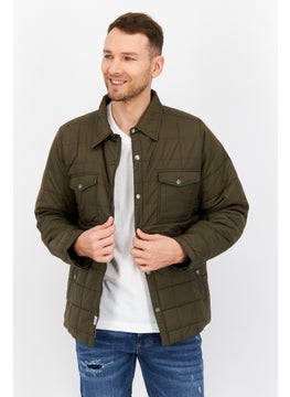 Trespass Men Quilted Bomber Jacket, Khaki Olive  - Image 1