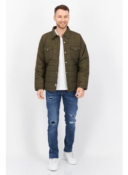 Trespass Men Quilted Bomber Jacket, Khaki Olive  - Image 3