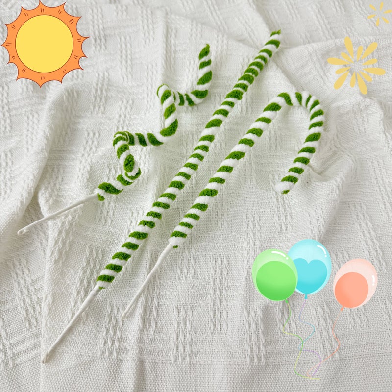 Blue Artificial Lollipop Flowers 12pcs 11.81in 0.394in Halloween Christmas Tree Decoration Gift Box Ornament - Image 3
