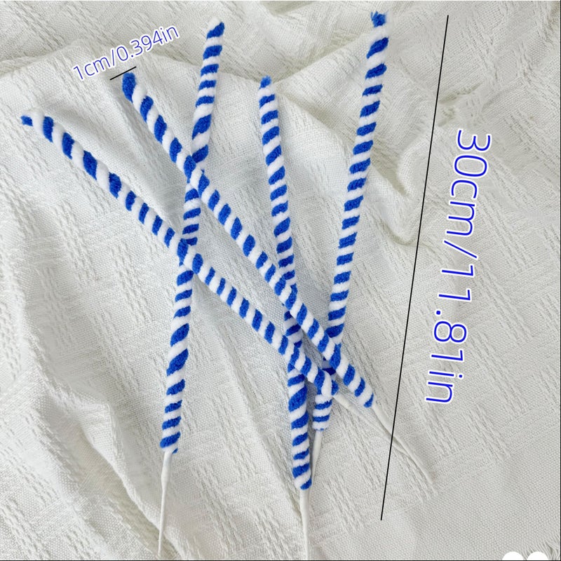Blue Artificial Lollipop Flowers 12pcs 11.81in 0.394in Halloween Christmas Tree Decoration Gift Box Ornament - Image 4