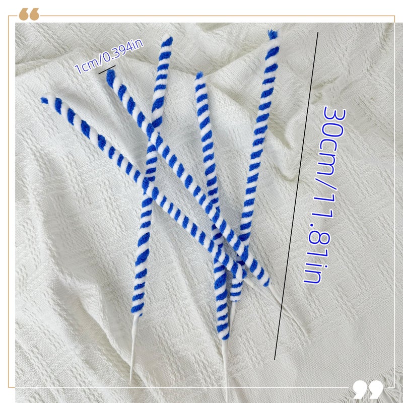 Blue Artificial Lollipop Flowers 12pcs 11.81in 0.394in Halloween Christmas Tree Decoration Gift Box Ornament - Image 1