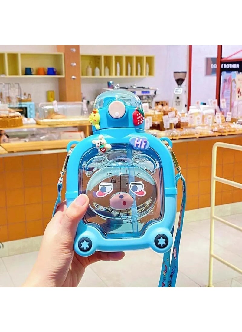 Elite AVM - Covered Square Teddy Bear Model Water Bottle 1000ML Water Bottle Water Bottle | Bpa Free Water Bottle Sticker Gift - Image 1