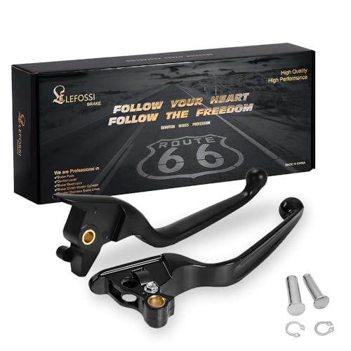 LE LEFOSSI Premium Aluminum Motorcycle Brake & Clutch Lever Compatiable with Harley Dyna Softail Fat Boy Low Rider Super Glide Wide Glide Breakout 2018 2019 2020 - Safety Corrosion-Resistant Black - Image 1