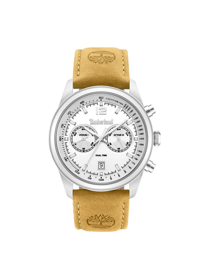 تمبرلاند Northbridge Grey Dial Leather Strap Multifunction Watch for Men, 45mm