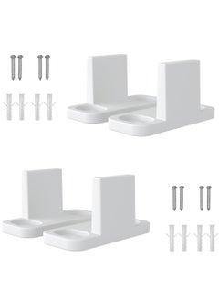 Y&D 4 Pieces Sliding Barn Door Floor Guides White Mount Plastic T Shape Track Guide Pocket Adjustable Including Bypass and with Screws  - Image 1