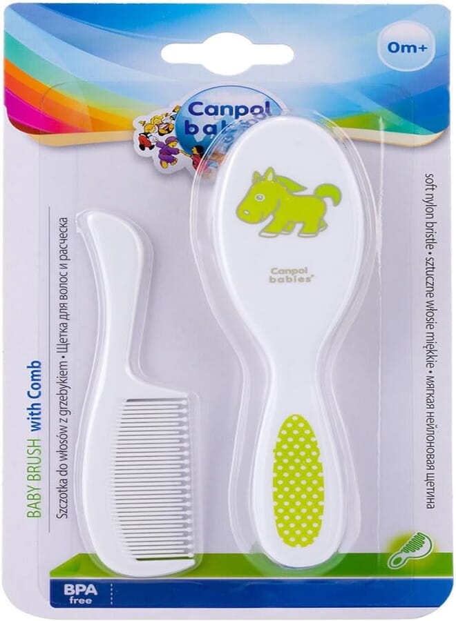 Canpol babies Baby Brush and Comb with soft bristles TRANSPARENT