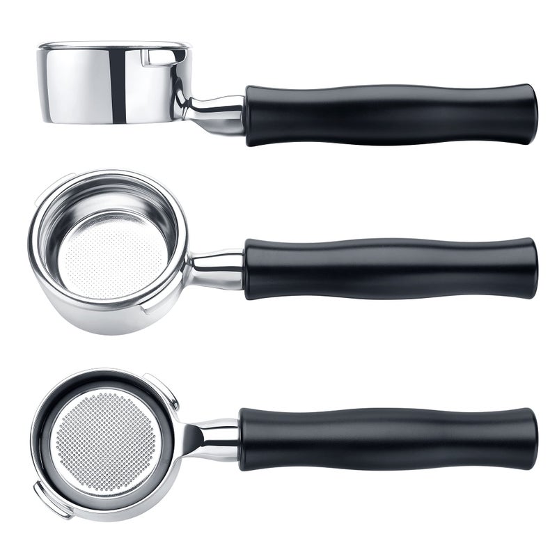 Normcore بورتافيلتر نورمكور بدون قاعدة لجاجيا 58 مم مع رأس من الفولاذ المقاوم للصدأ وسلة فلتر ومقبض من الألمنيوم المؤكسد مصمم بشكل مريح سلة مشمولة ماكينة إسبرسو بورتافيلتر