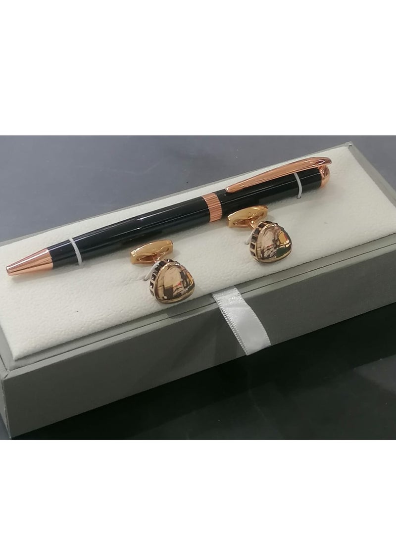 A first-class pen and cufflink set for men