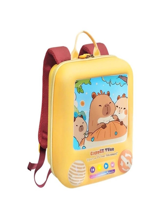 SID MAGIC Cartoon Kids Backpack - TV Design School Bag for Boys & Girls | 3D Animal & Space Themes | Lightweight & Durable (Unicorn, Panda, Capybara, Astronaut) (Capy Chill) - Image 1