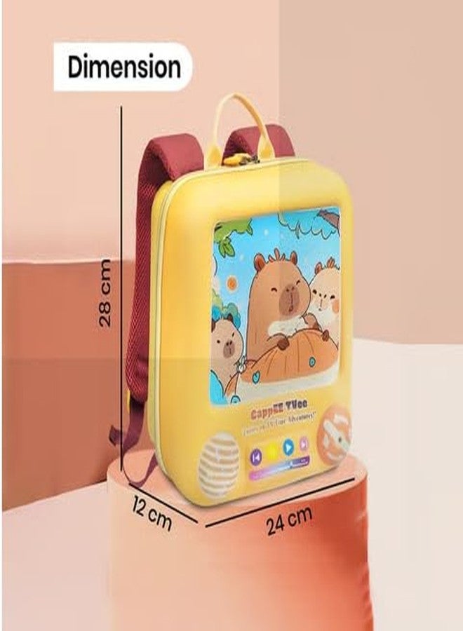 SID MAGIC Cartoon Kids Backpack - TV Design School Bag for Boys & Girls | 3D Animal & Space Themes | Lightweight & Durable (Unicorn, Panda, Capybara, Astronaut) (Capy Chill) - Image 2