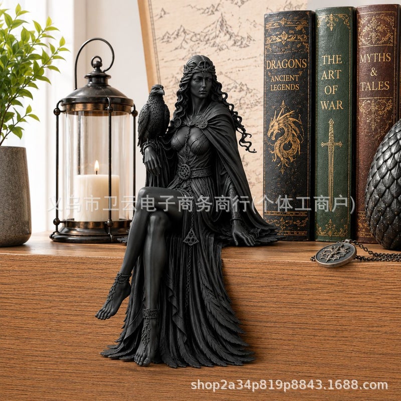 تمثال الآلهة الغراب السلتي من الراتنج - Image 4