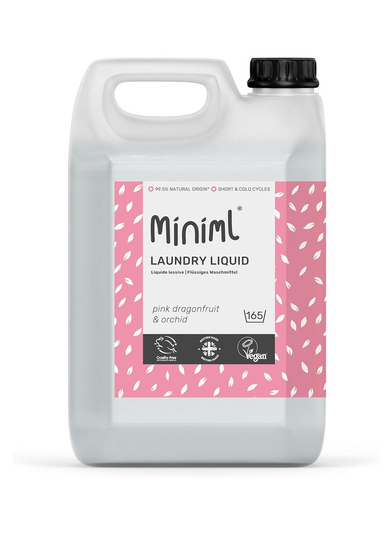 Miniml Laundry Liquid Washing Detergent 5L Refill - Natural Non Bio Pink Dragonfruit & Orchid Scented Clothes Fabric Cleaner for Machine or Delicate Hand Wash- 100% Vegan & Cruelty Free (165 Washes) - Image 1