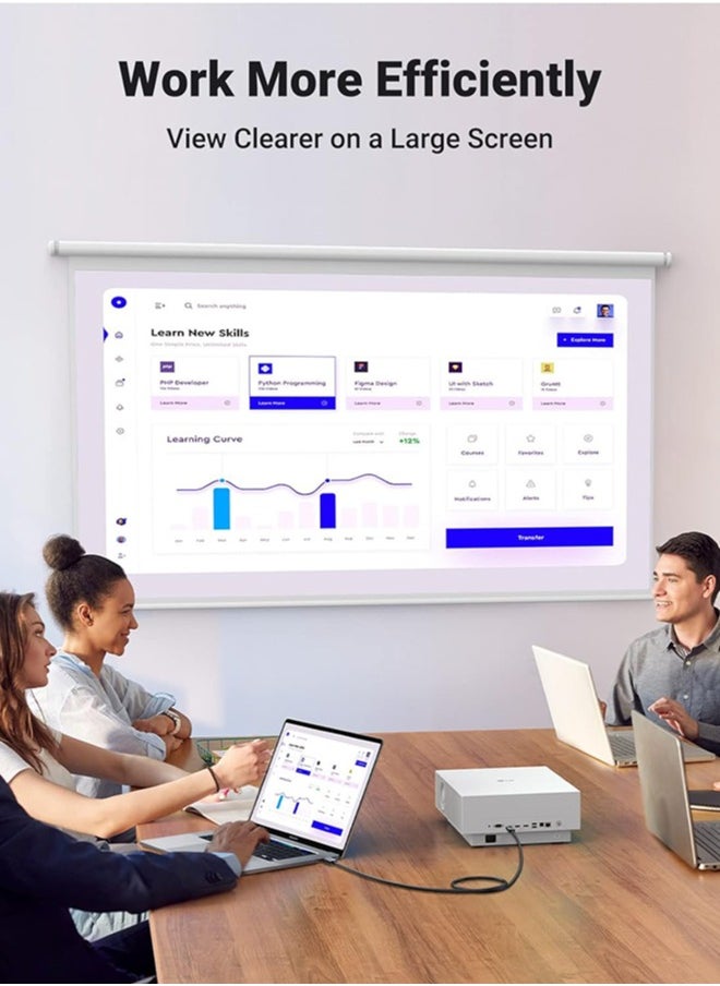 ماركة غير محددة أساسيات كابل عرض DisplayPort إلى HDMI، أحادي الاتجاه، 4k@30 هرتز، 1920x1200، 1080p، مقابس مطلية بالذهب، أسود  - Image 5