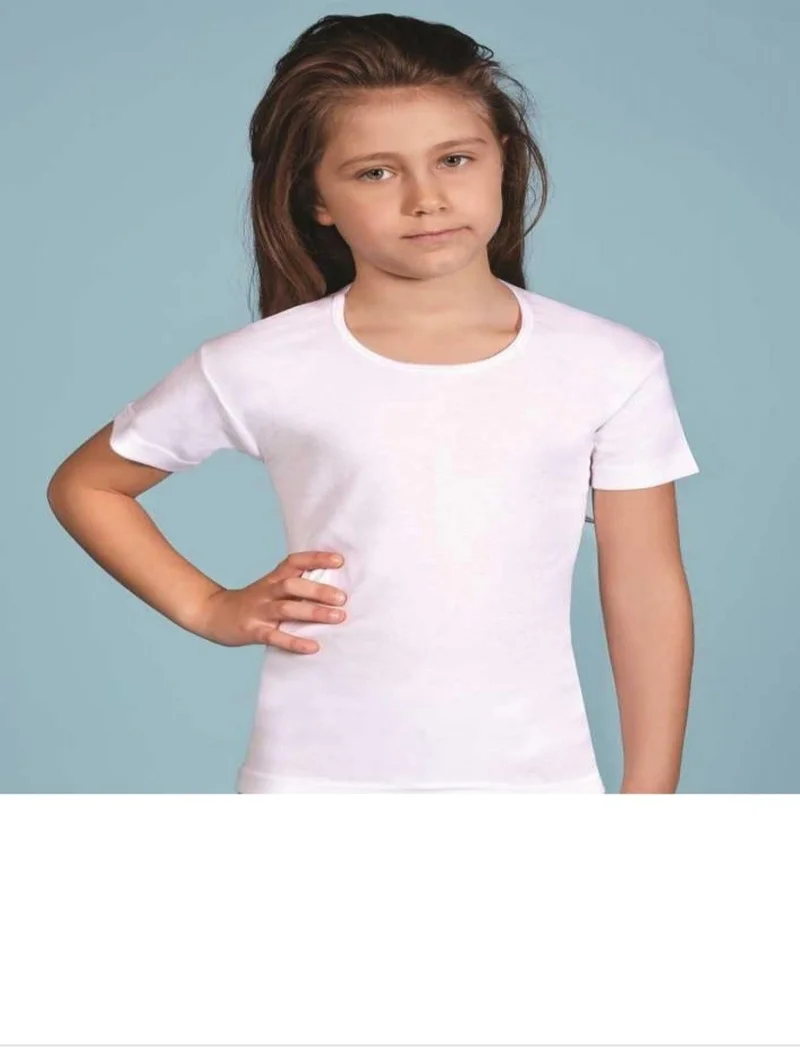 Berrak 2508 Girls Rib Sleeved Undershirt 6 Pieces
