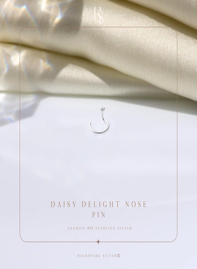HighSpark 925 Silver Flower Nose Pin for Women | 92.5 Sterling Silver & Stunning Shine | Flower Nose Pin 2 - Image 3