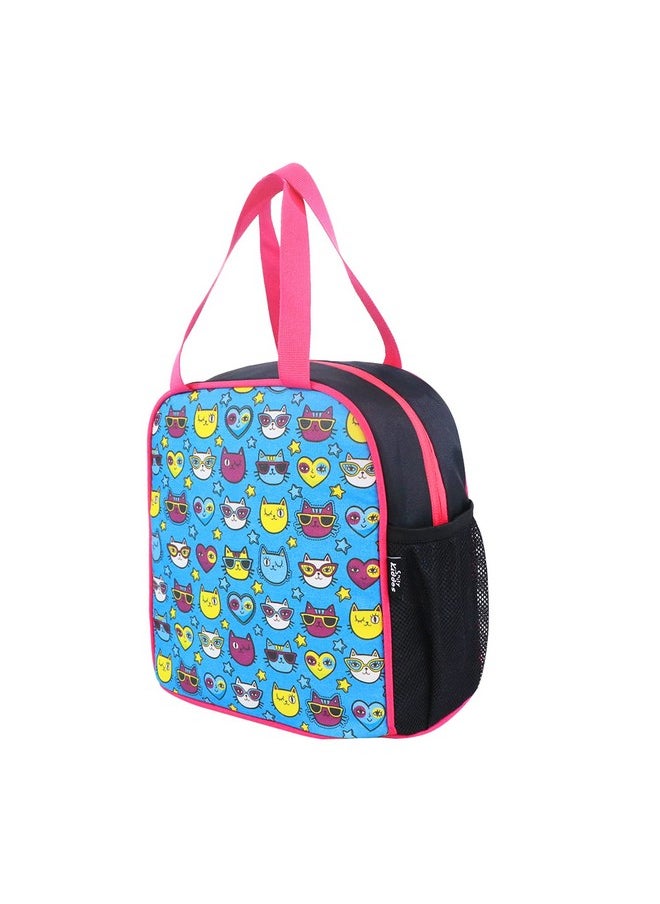 SMILY KIDDOS Smily Kiddos Joy Lunch Bag- Kitty Theme - Teal Blue| one Main Compartment | Best Birthday Return Gifts for Boys & Girls  - Image 3