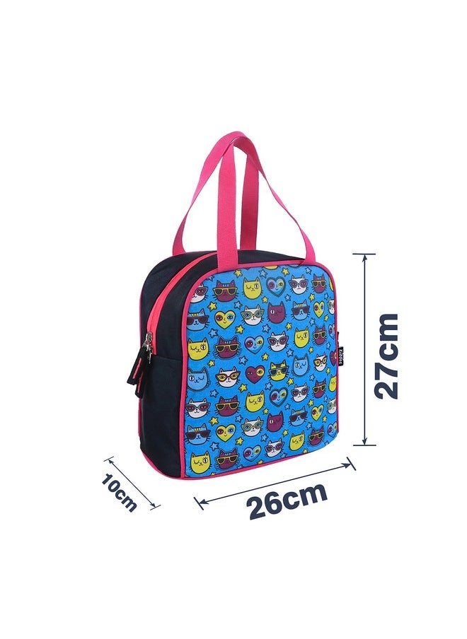 SMILY KIDDOS Smily Kiddos Joy Lunch Bag- Kitty Theme - Teal Blue| one Main Compartment | Best Birthday Return Gifts for Boys & Girls  - Image 2