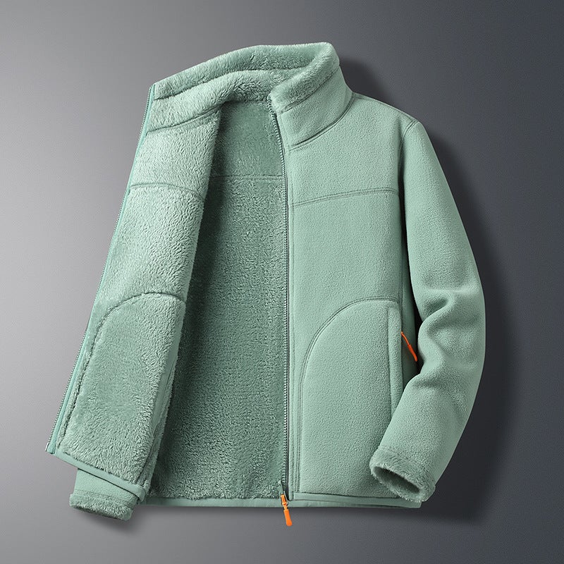 Fleece Jackets For Men And Women, Thickened Fleece Sweatshirts, Double-Sided Fleece Couple Jackets, Polar Fleece Couple Jackets, Reversible - Image 5