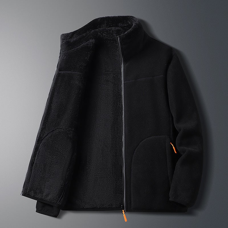 Fleece Jackets For Men And Women, Thickened Fleece Sweatshirts, Double-Sided Fleece Couple Jackets, Polar Fleece Couple Jackets, Reversible - Image 3