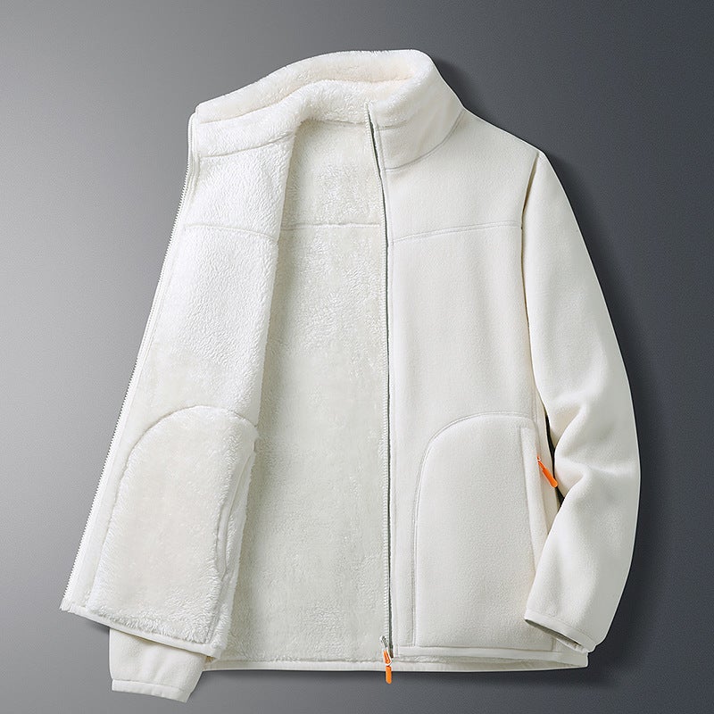 Fleece Jackets For Men And Women, Thickened Fleece Sweatshirts, Double-Sided Fleece Couple Jackets, Polar Fleece Couple Jackets, Reversible - Image 4