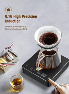 Joshberg Digital Coffee Scales with Timer,LED Digital Electronic Drip Coffee Scale,Kitchen Scale,Black  - Image 5