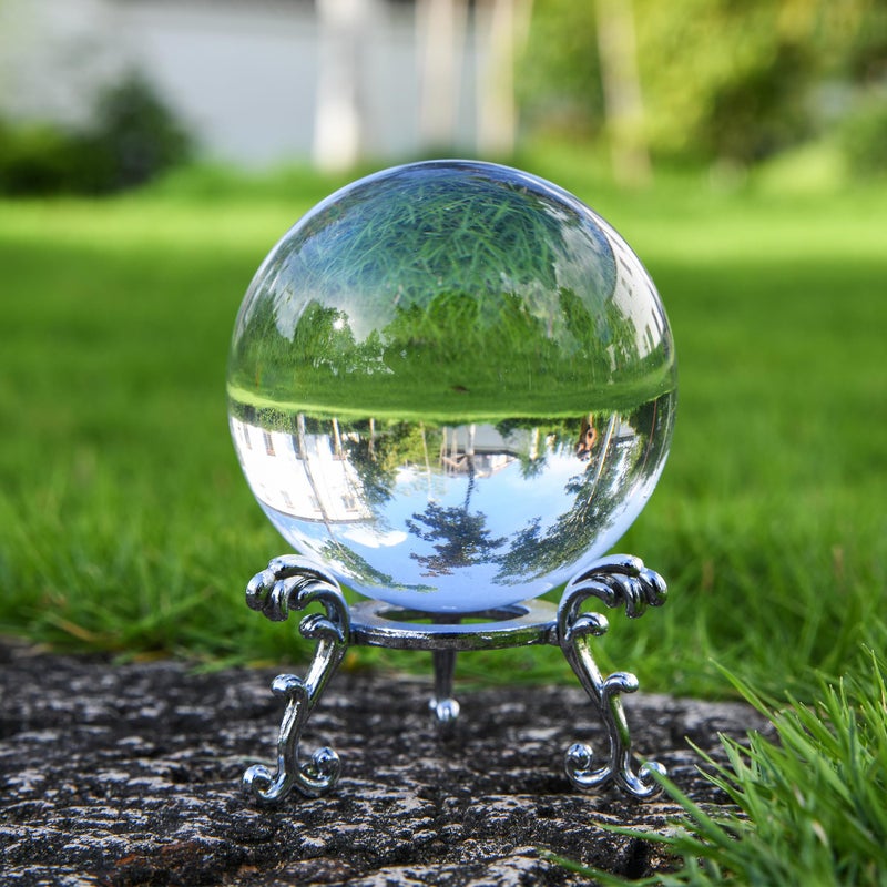 QIANCHANG 60mm Clear Crystal Ball with Stand, Photography Crystal Ball Prop for Magical Shots, Optical Glass Sphere Decorative Balls Gifts for Meditation Divination - Image 3