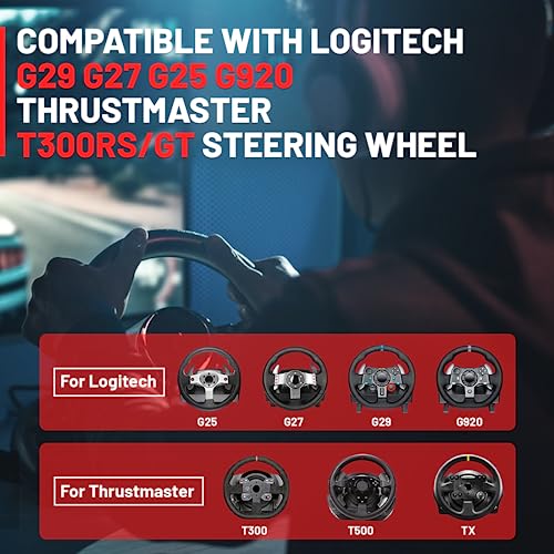 Plobeda USB Simulator Shifter Compatible with Logitech G29 /G27 /G25 /G920 T300RS/GT Steering Wheel , Applicable for ATS ETS Dust WRC Sim Racing Games H Shifter with Carbon Fiber Grip - 6+R White(PC System) - Image 3