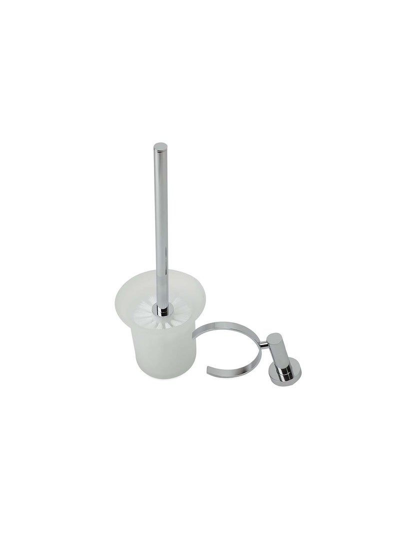 Bold Symphony Toilet Brush Holder – Elegant Chrome-Plated Brass with Durable Glass Cup, Rust-Resistant, Perfect for Modern Bathrooms - Image 3