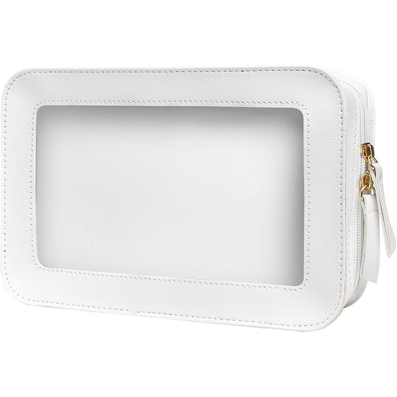 LETGO Clear Makeup Bags, TSA Approved Toiletry Bag with Zipper, Clear Makeup Organizer Fit Carry-on Travel Essentials,Clear Cosmetic Bags for Women Men - Image 1