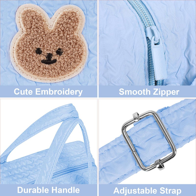 Lushandy Baby Diaper Bag Tote, Mom Bag Crossbody Diaper Bags Baby Travel Bags for Girl PaÃ±aleras Para Bebe (Blue, Small) - Image 3