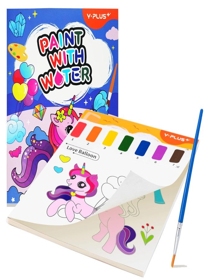 YPLUS Paint with Water Books for Toddlers, Art Craft Toys Watercolor Painting Paper for Kids Gift for Drawing with Brush - Unicorn - Image 1
