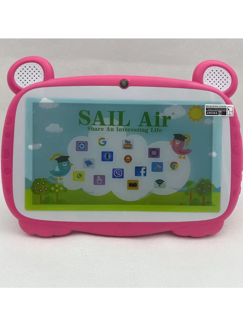 Kids Tablet Android Tablet for Kids Bluetooth WiFi Parental Control  GMS Shockproof Case Kids App Pre-Installed Pink