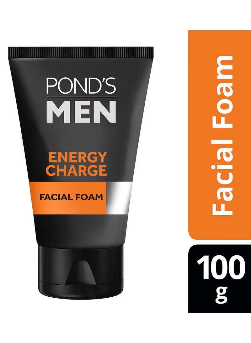Pond's Ponds Men Energy Charge Brightening + Anti Dullness Facial Foam 100gm  - Image 1