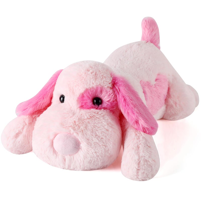 meowtastic Pink Dog Weighted Stuffed Animals - 22 Inch 4.5 Pounds Weighted Plush Dog Stuffed Animals - Big Stuffed Dog Plush Pillow - Cute Plush Toys Gifts for Kids & Adults (22" 4.5 lbs) - Image 1