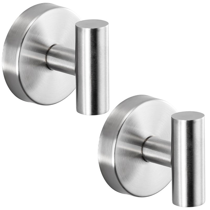 Fenas Suction Cup Hooks for Shower - Bathroom Reusable Hooks for Towels, Robes & Loofah - No-Drill Mounting on Kitchen,Walls,Metal,Glass,Mirrors,Tile & Smooth Non-Porous Surfaces (2, Brushed Nickel) - Image 1