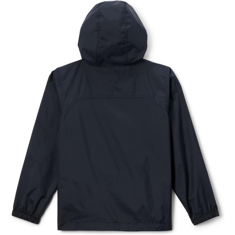 Boy's Glennaker 2 Rain Jacket for outdoor use, waterproof polyester in navy blue with sealed seams and adjustable hood - Image 3