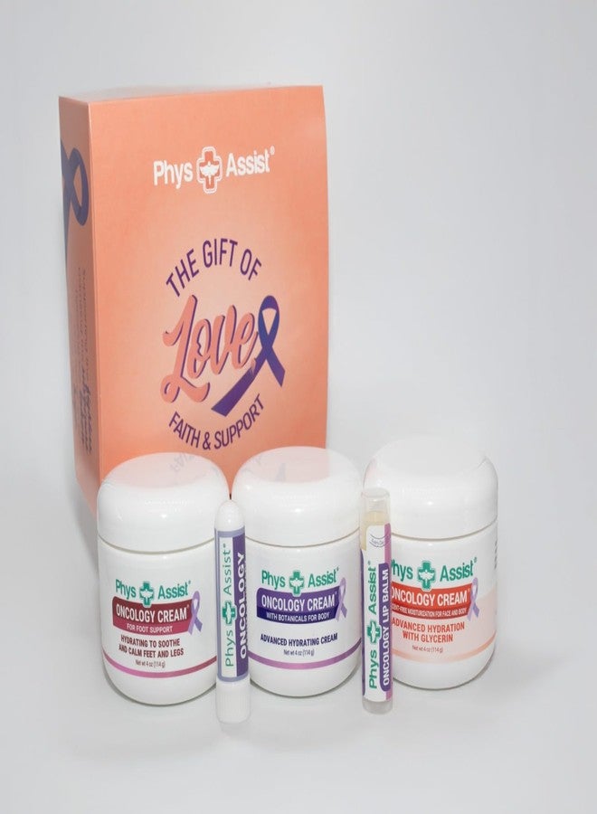 PhysAssist Bundle Oncology Kit - Comfort Kit For Chemo Patients. Essentials for Face, Body & Feet. Includes Oncology Botanicals, Recovery and Foot Support. (3-4 oz), lip balm and nausea inhaler - Image 1