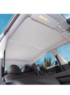 New Tesla Model Y Glass Roof Visor Front and Rear Top Window Cover, Gray, Set of 4