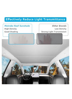 spa luxetique New Tesla Model Y Glass Roof Visor Front and Rear Top Window Cover, Gray, Set of 4  - Image 3