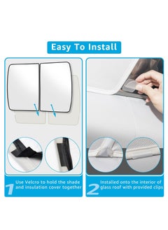 spa luxetique New Tesla Model Y Glass Roof Visor Front and Rear Top Window Cover, Gray, Set of 4  - Image 4