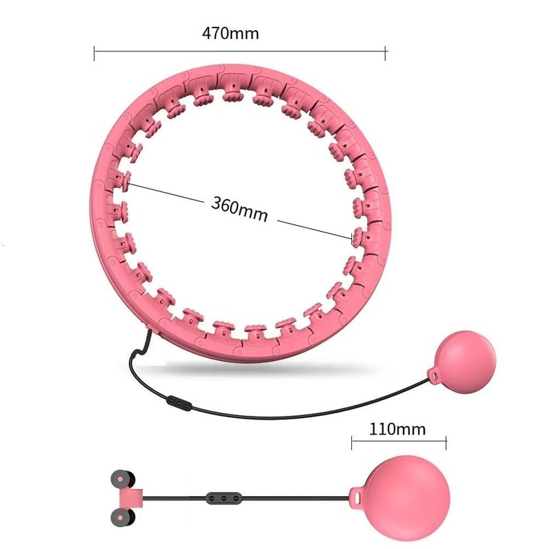 CHEENNY Silent Infinity 24 Knots Waist 28”- 46”, Silent Smart Weighted Hula Hoop for Adults Weight Loss, Infinity Hoop Plus Size, Home Outdoors Fitness Exercise (New Smart Hula Hoop)(Design-7) - Image 2