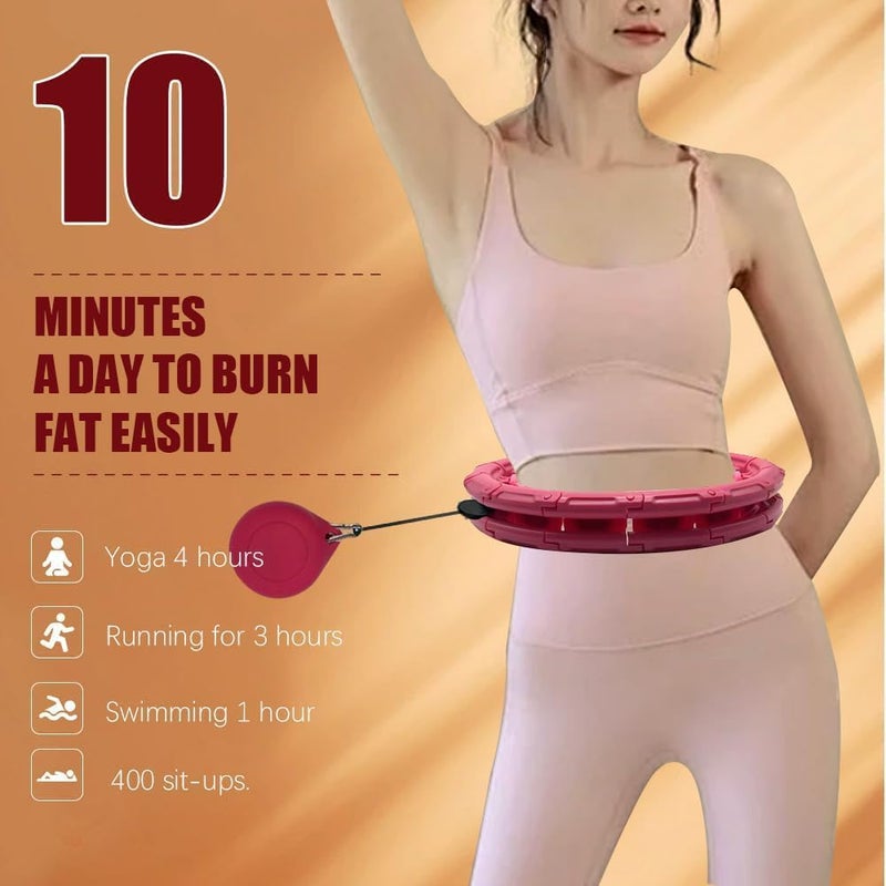 CHEENNY Silent Infinity 24 Knots Waist 28”- 46”, Silent Smart Weighted Hula Hoop for Adults Weight Loss, Infinity Hoop Plus Size, Home Outdoors Fitness Exercise (New Smart Hula Hoop)(Design-7) - Image 5