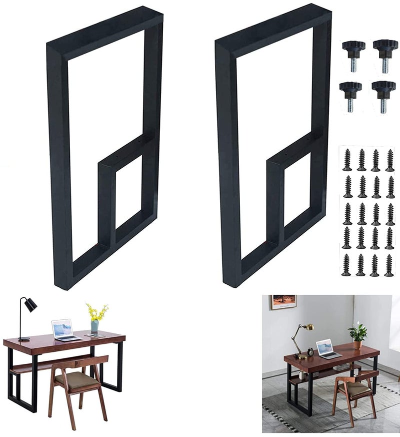 EdenSoul Furniture Metal Legs for Table Dining Table Legs for Kitchen Modern Industrial Style d Design Set of 2 Black H68 cmW51cm Black - Image 1