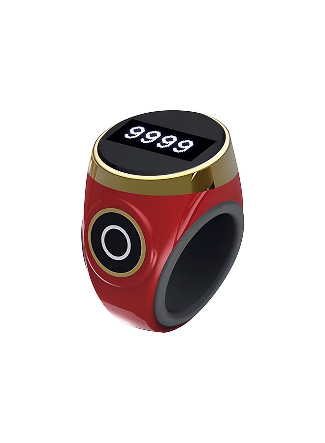 Tasbeeh Ring, Smart Counter, OLED Display, Touch Hand Press Electronic Digital Display with Adjustable Silicone Finger Ring  - Image 1